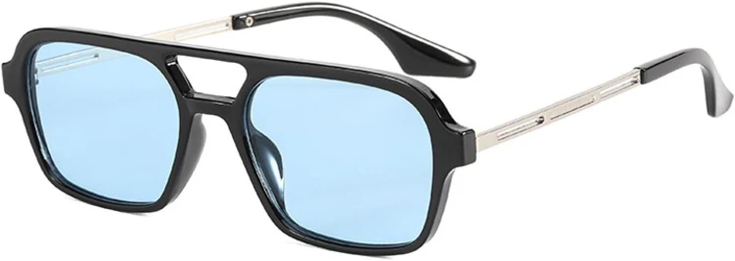 

Ретро прямоугольные солнцезащитные очки для женщин, модные, с линзами конфетных цветов, для мужчин, для активного отдыха и вождения, защита от УФ-излучения UV400 HHZZYVY, Black Blue