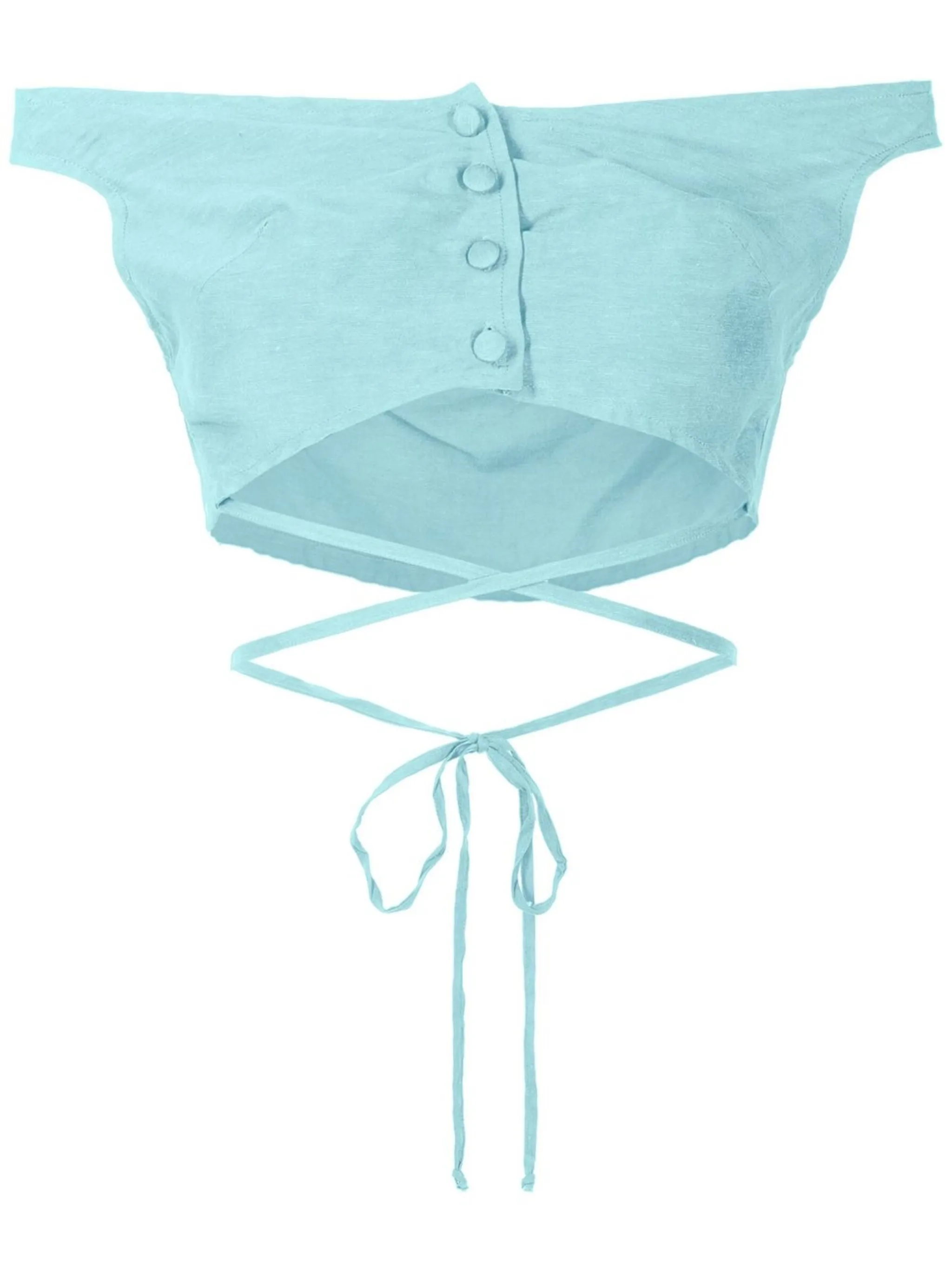 

Укороченная блузка с открытыми плечами Amir Slama, синий