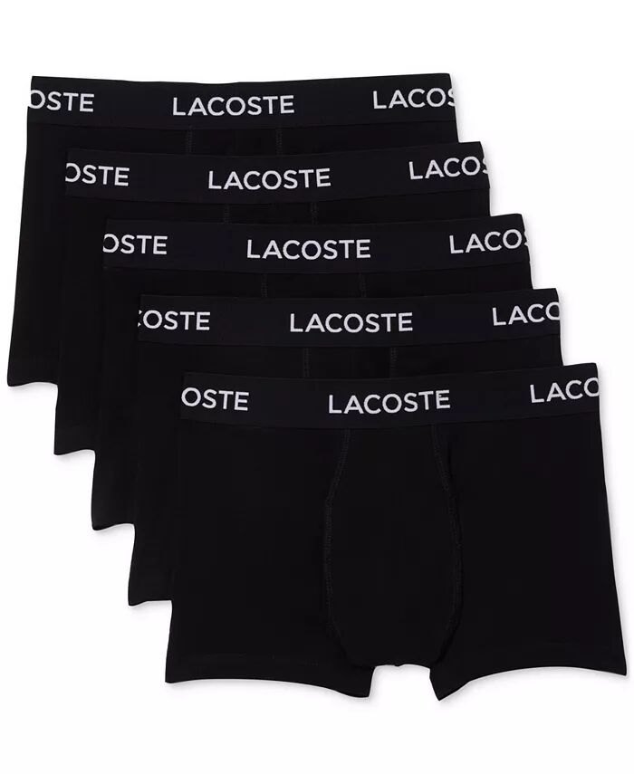 

Комплект из 5 мужских трусов-боксеров Regular-Fit Stretch с логотипом на резинке Lacoste, черный
