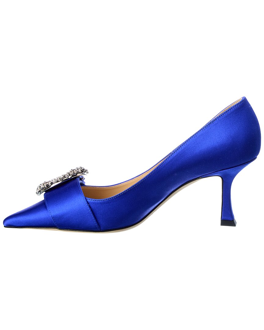 Сатиновые туфли-лодочки Jimmy Choo Melva 70, синий — фото 2