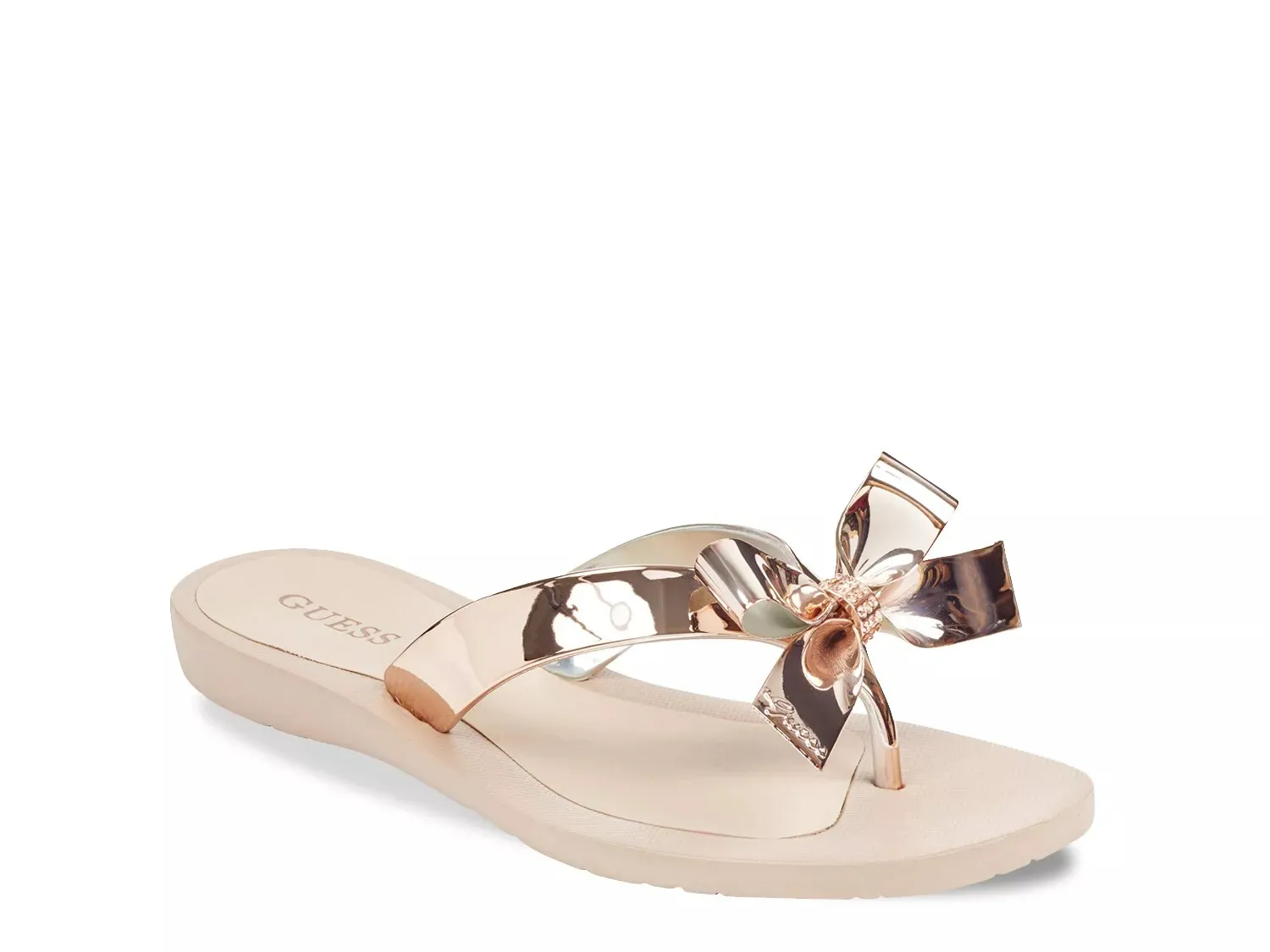Шлепанцы Guess Tutu 9, розово-золотой металлик