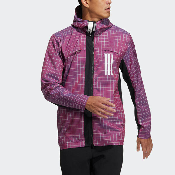 Куртка adidas WND Sports Plaid Windproof Hooded Jacket Purple, фиолетовый — фото 2