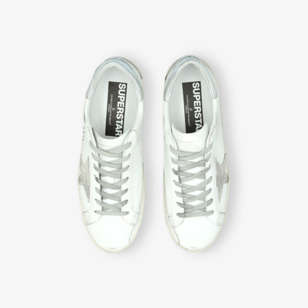 Кроссовки кожаные Golden Goose Superstar, белый / серебряный — фото 2