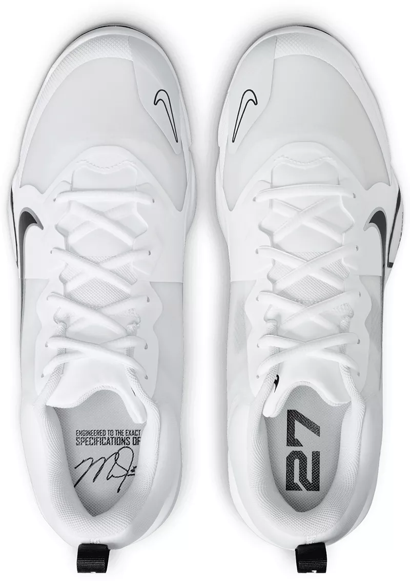 Мужские металлические бейсбольные бутсы Nike Force Zoom Trout 9 Pro, цвет White/Black/Pure Platinum — фото 2
