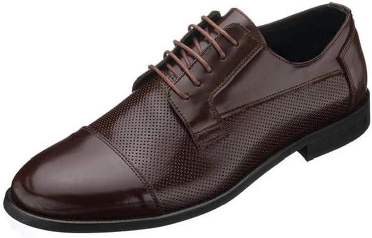 

Мужские классические туфли DALGALA из темно-коричневой кожи большого размера с перфорированным носком, ручной работы