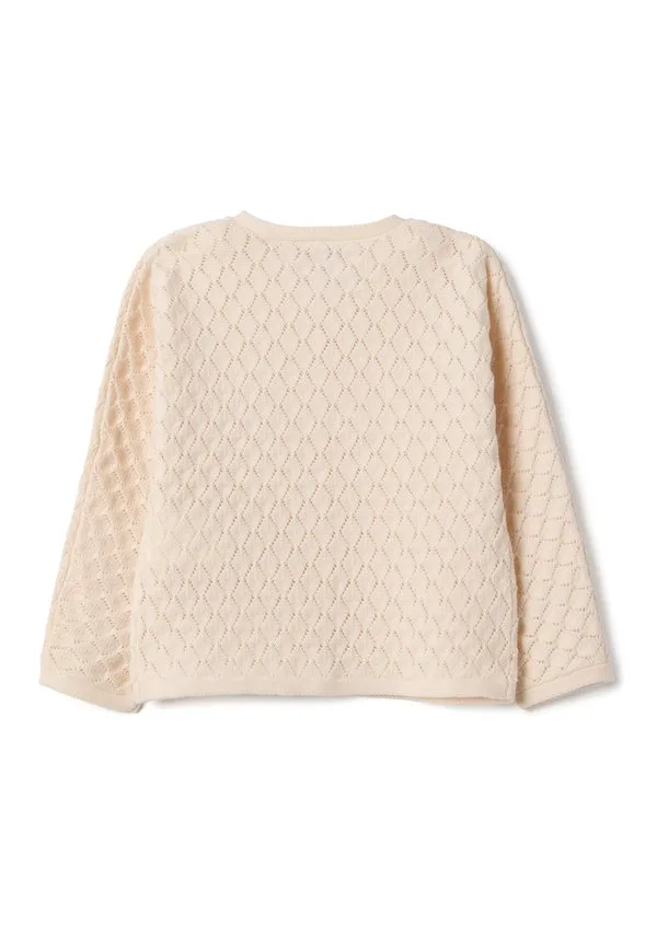 Кардиган прямого кроя с ромбовидным узором. Ovs, Beige Marl — фото 2