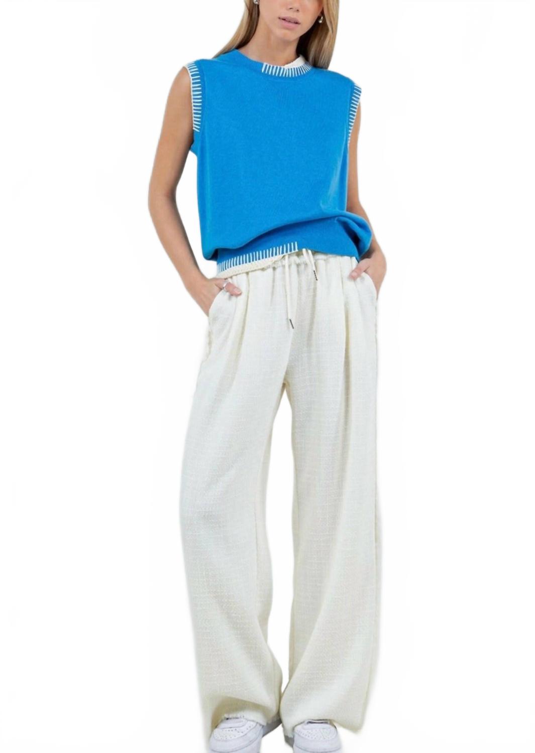 

Широкие брюки с завязками и бахромой в цвете айвори WHITEROOM+CACTUS, слоновая кость