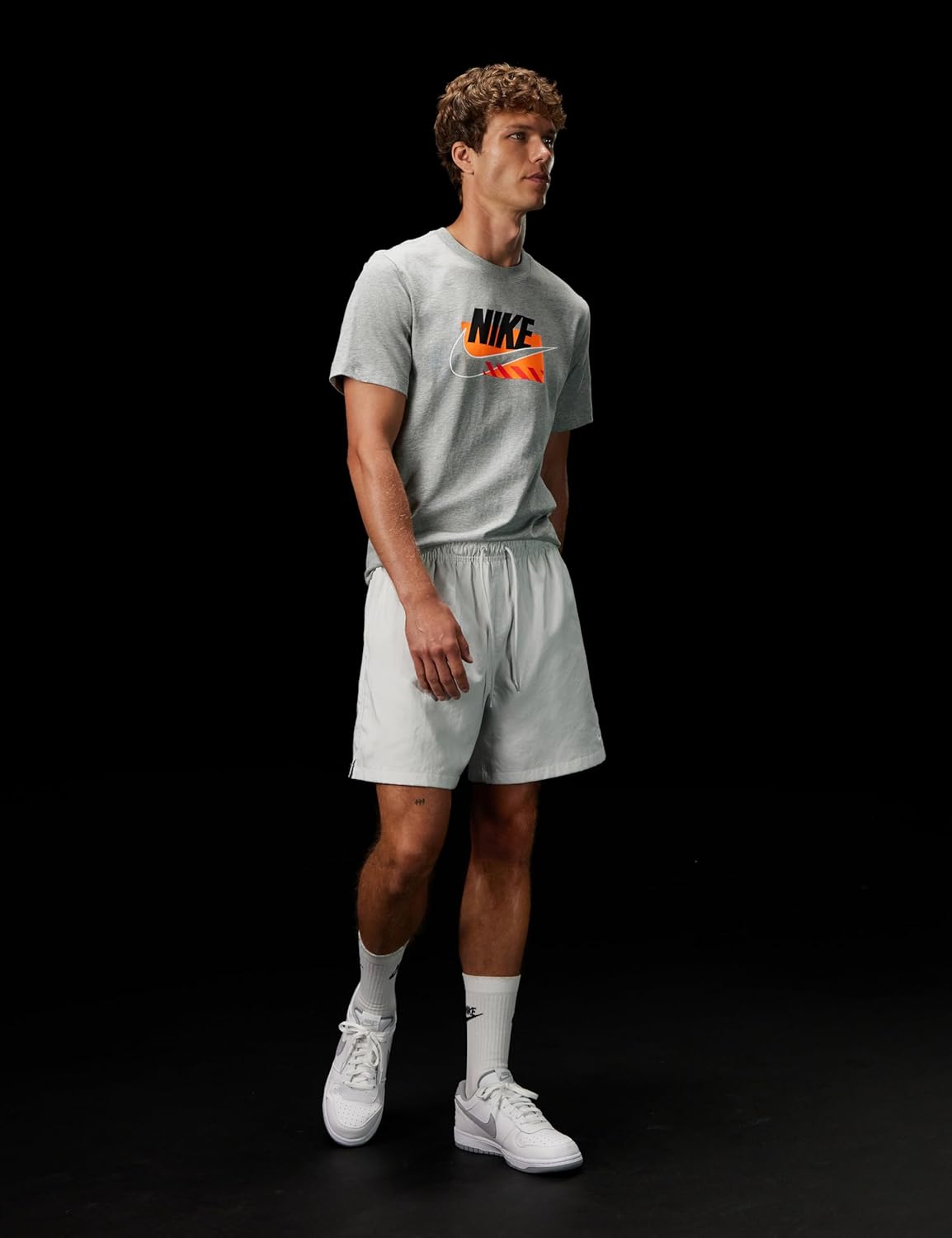 Мужские баскетбольные кроссовки Nike Big Low, белый/серый — фото 2