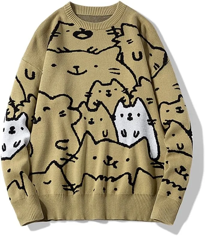 

Мужской оверсайз свитер с котами PRTM EGO