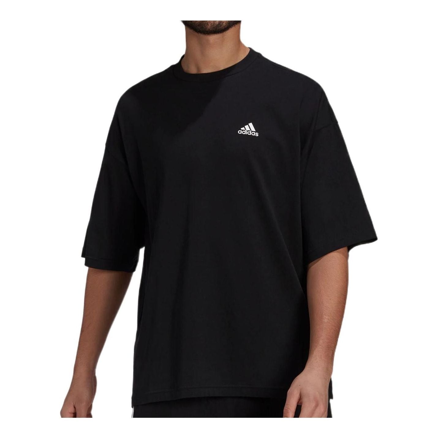 

Футболка Men's adidas Tee Logo Breathable Solid Color Casual Sports Short Sleeve Black T-Shirt H61130