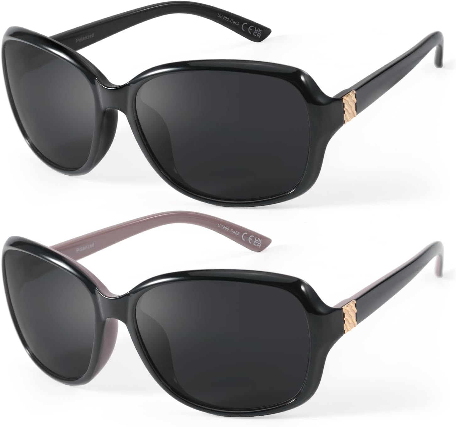 

Поляризованные солнцезащитные очки SIPHEW для женщин | Винтажные квадратные солнцезащитные очки с защитой от УФ-излучения UV400 | Женские солнцезащитные очки с обтекаемой формой, P5 Black+pur Polarized Sunglasses(2pack)