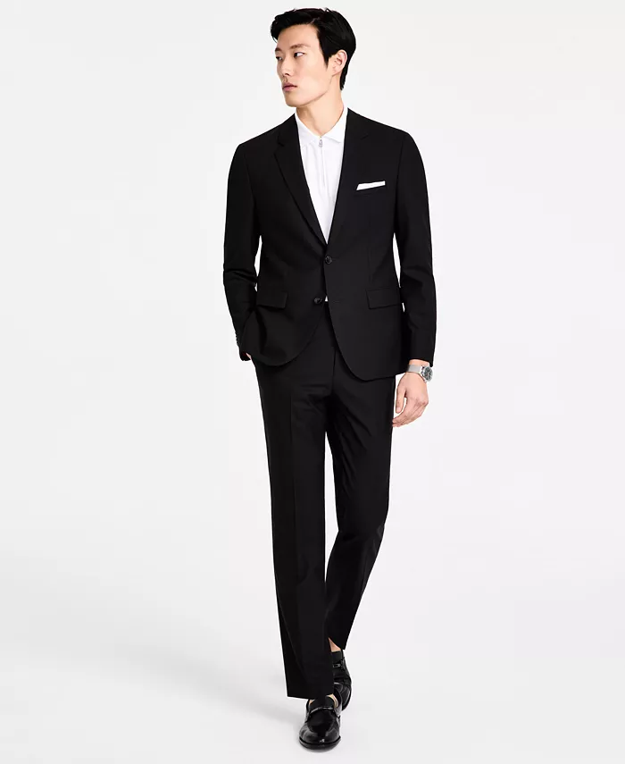 

Мужской костюм Modern-Fit из смесовой шерсти Hugo Boss, черный