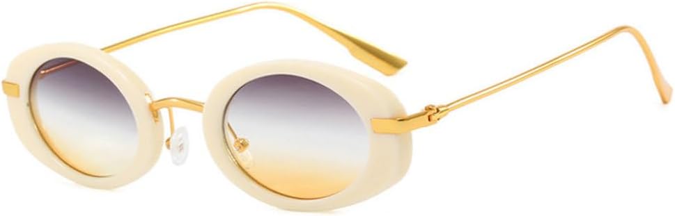 

Овальные солнцезащитные очки в стиле металл-панк, модные женские и мужские, трендовые, роскошные, с леопардовым принтом, ретро, ​​для пляжа, с защитой от УФ-излучения UV400 TKKTLLT, Beige-grayyellow