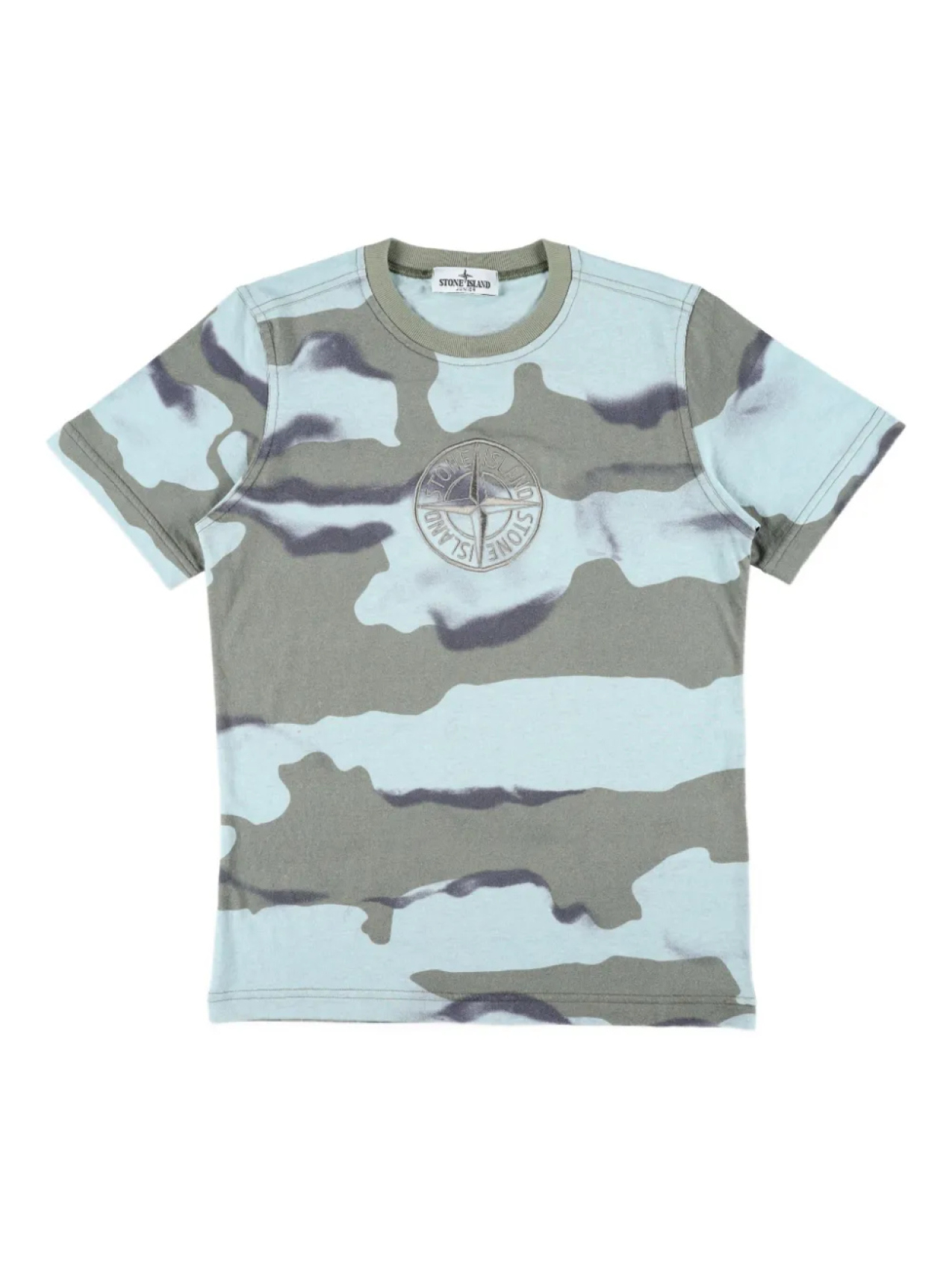

Футболка с камуфляжным принтом Stone Island Junior, синий
