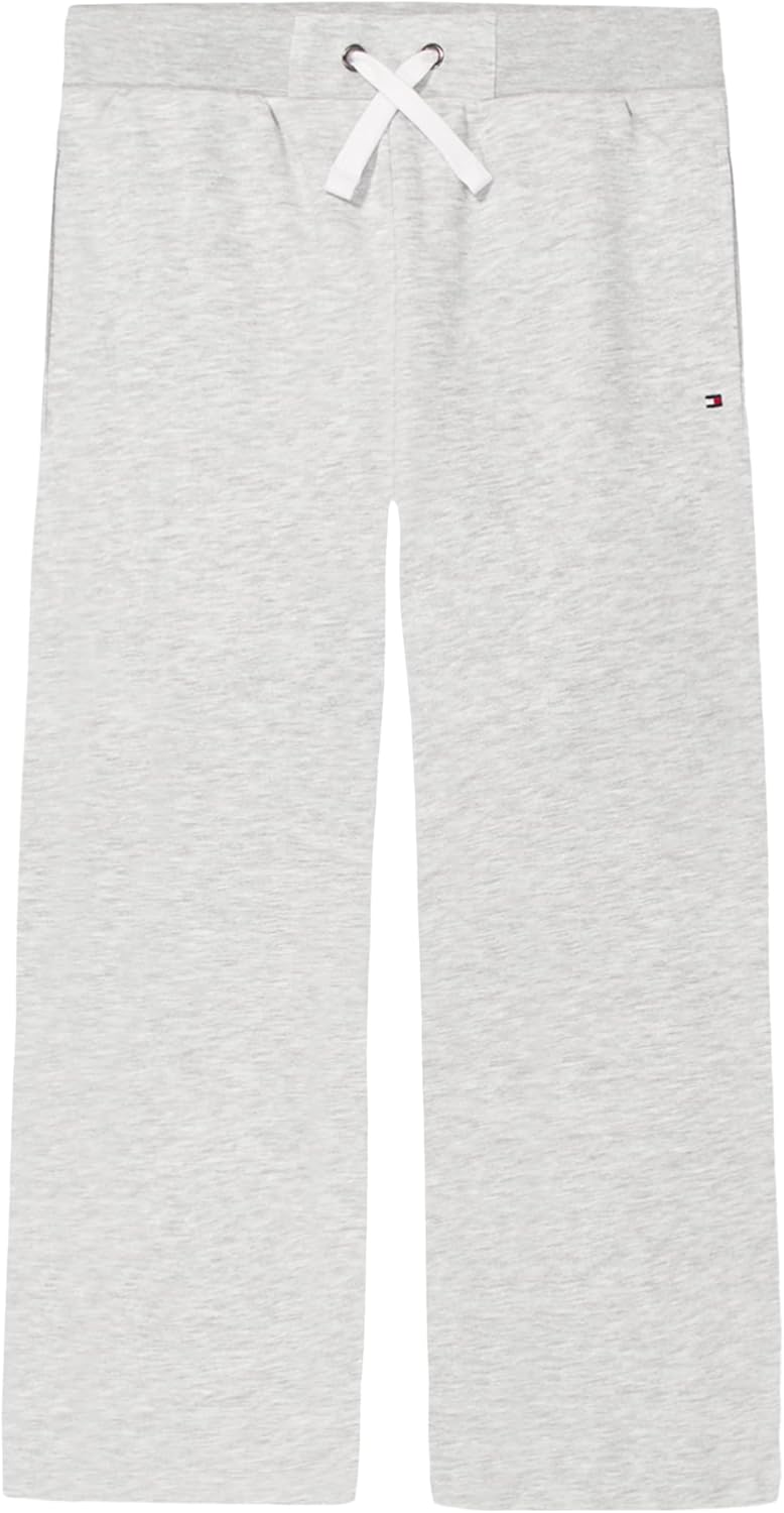 

Флисовые спортивные брюки-джоггеры Tommy Hilfiger для девочек с широкими штанинами, завязками на шнурке и функциональными боковыми карманами, Ice Heather