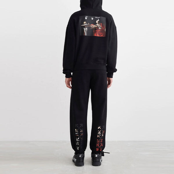 Толстовка men's ss22 caravaggio painting printing hooded long sleeves black Off-White, мультиколор — фото 3