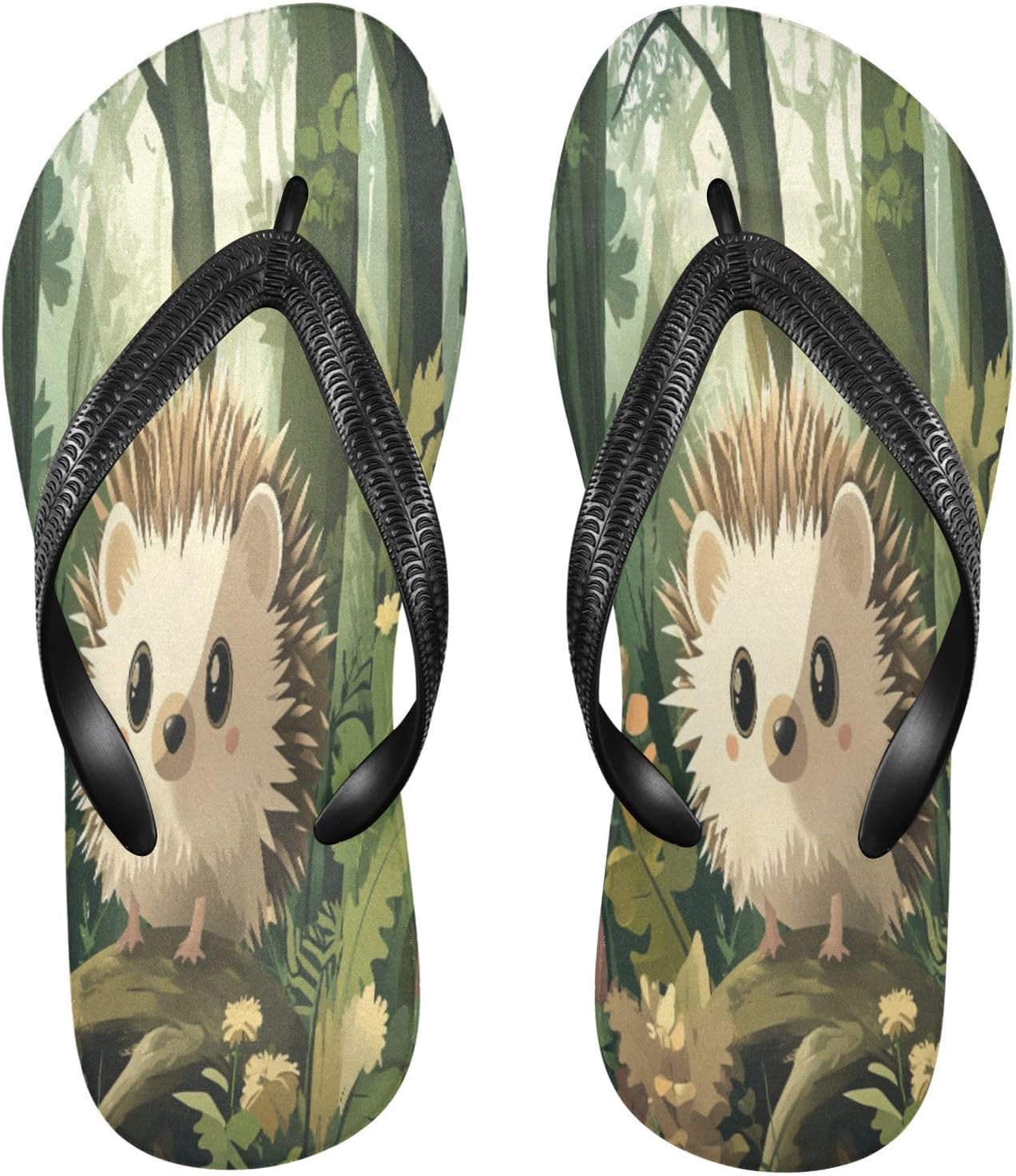 

Милые ежи зеленые шлепанцы для пляжа, сандалии-сланцы с резиновой подошвой, нескользящие, летние тапочки для ходьбы, для мужчин и женщин Sinestour