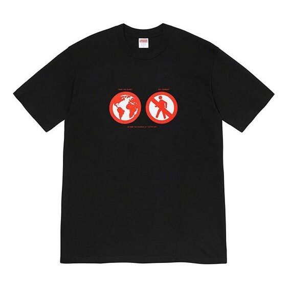 

Футболка fw19 week 1 save the planet tee earth short sleeve black Supreme, черный