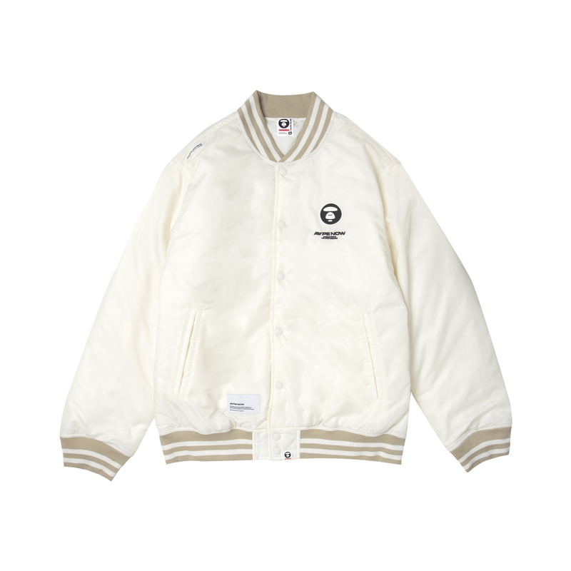 

Aape Бомбер с принтом логотипа A Bathing APE® и воротником-стойкой, White IVX