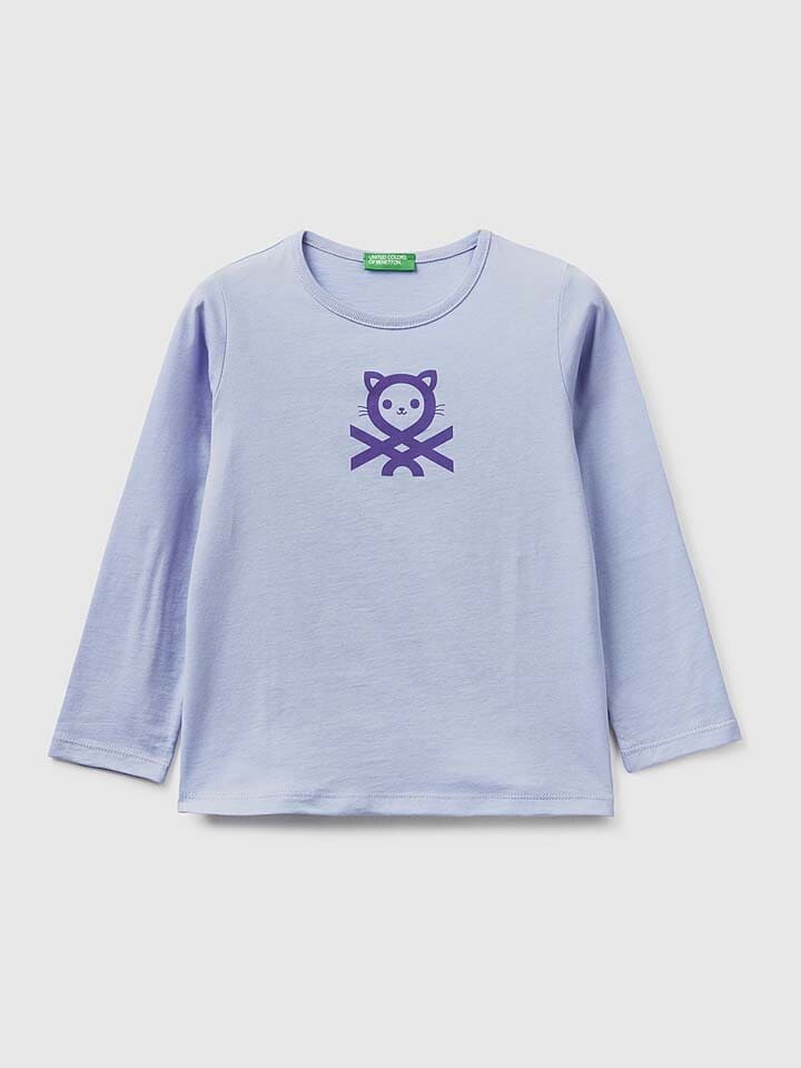

Лонгслив Benetton Longsleeve, светло-синий