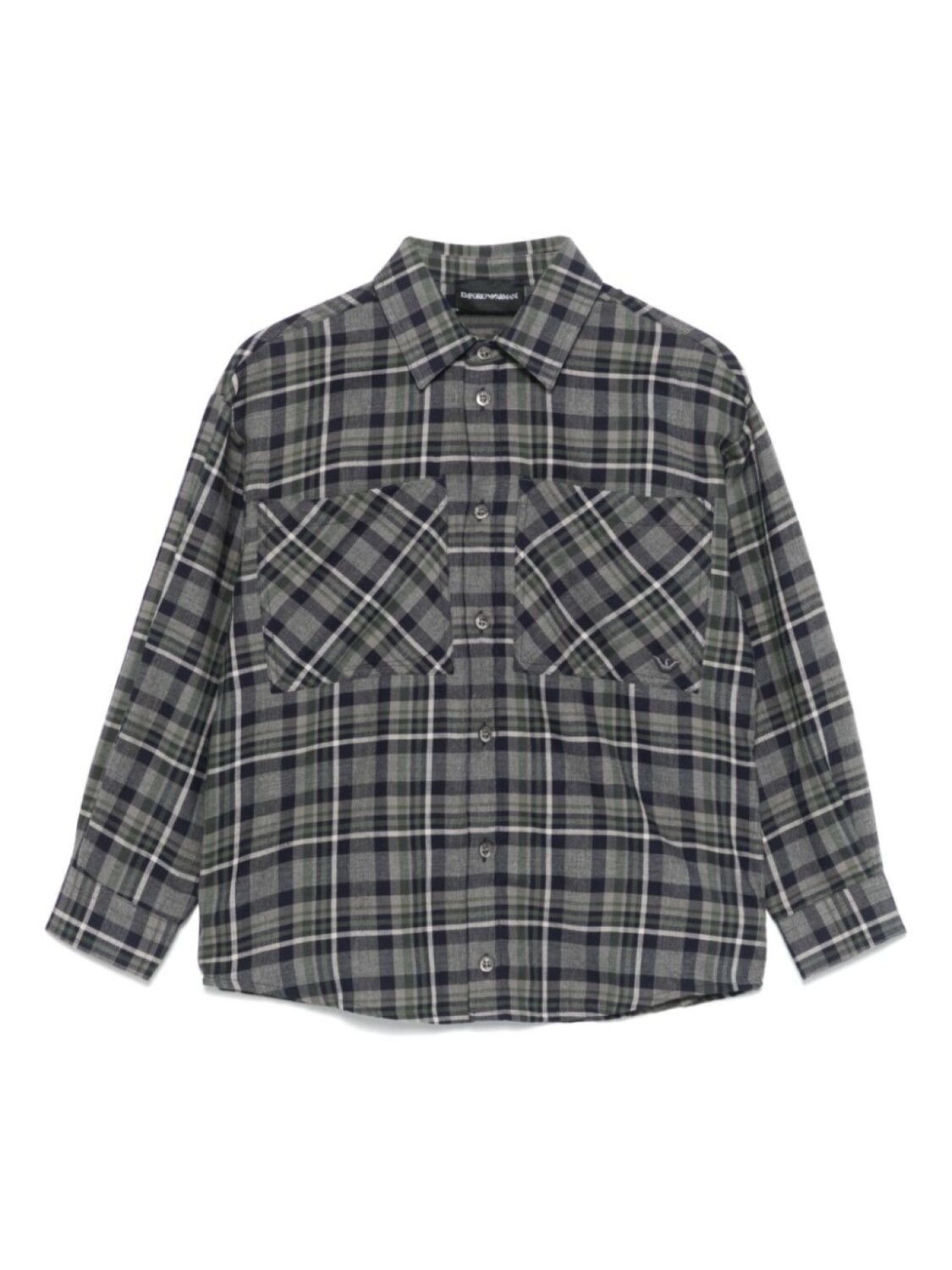 

Клетчатая рубашка Emporio Armani Kids, серый