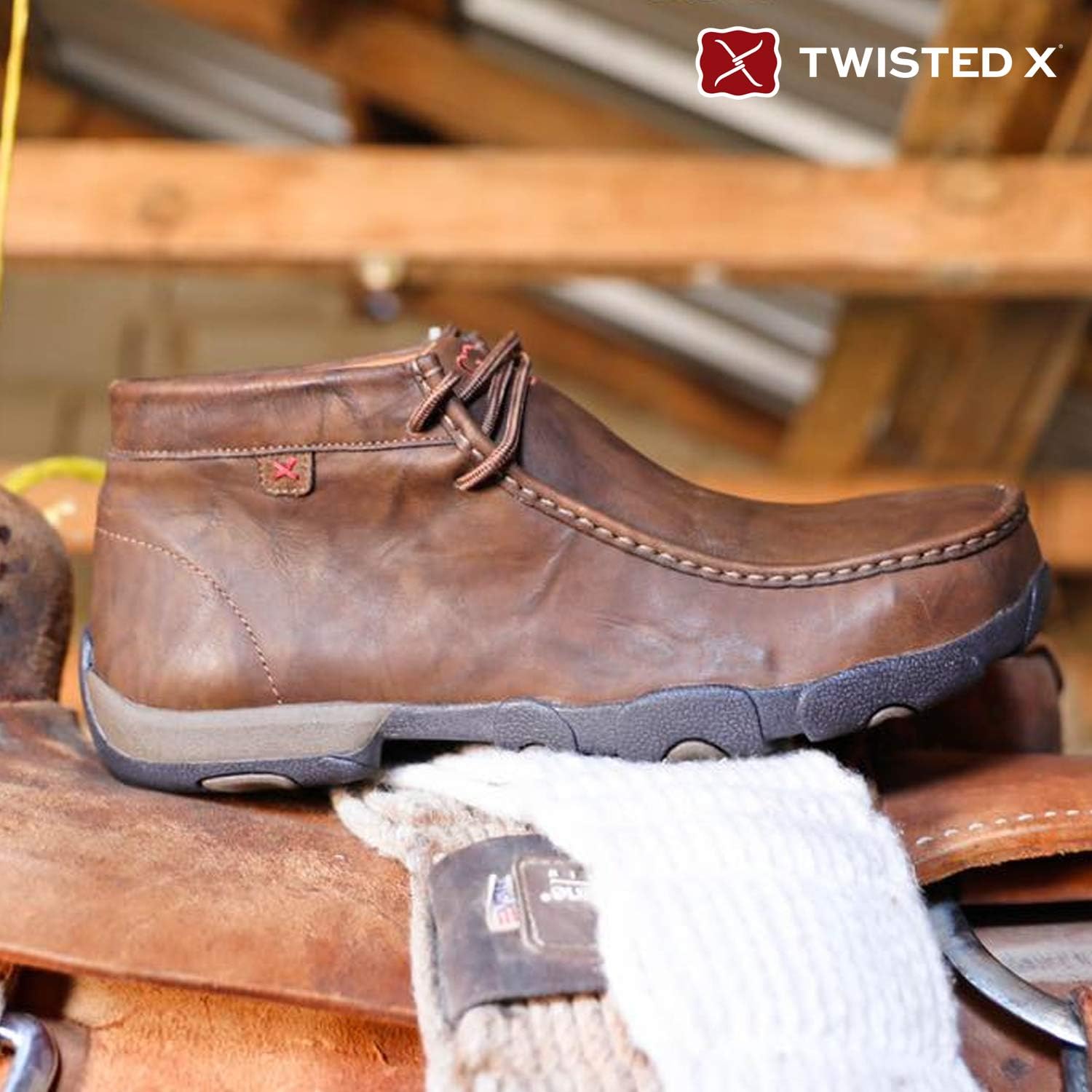 Мужские мокасины Twisted X Chukka Driving Moc, с мокасиновым носком и подошвой CellSole, Copper — фото 2