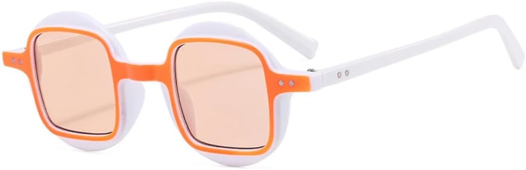 

Модные круглые женские солнцезащитные очки в стиле ретро-панк с прозрачными градиентными линзами, защита от УФ-излучения UV400, мужские очки с заклепками, двухцветные UUPTTPL, Orange Champagne