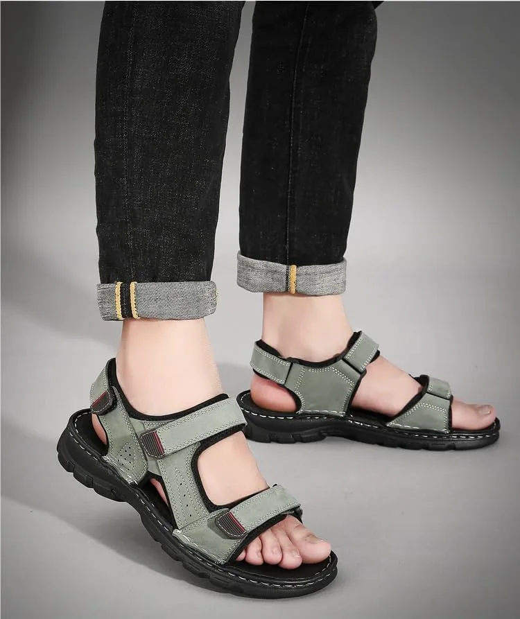 

Мужские спортивные сандалии с открытым носком для ходьбы на улице, противоскользящие, спортивные, повседневные, пляжные сандалии DMGYCK, хаки