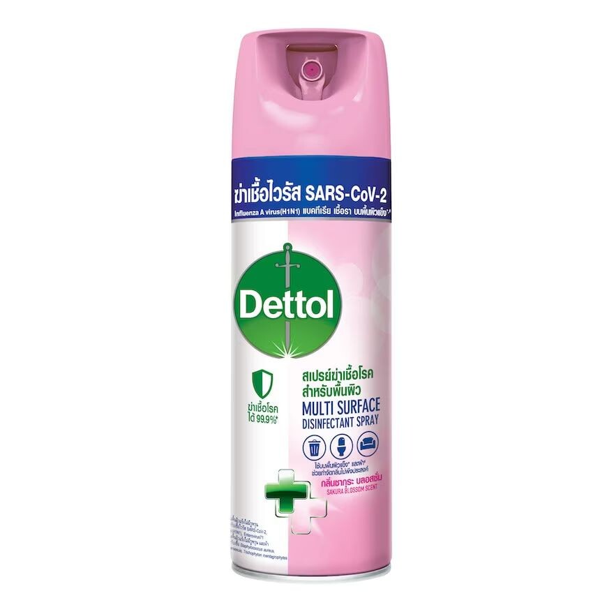 

Dettol Дезинфицирующий спрей Цветение Сакуры 450 мл. Дезинфицирующий спрей для различных поверхностей, Pink