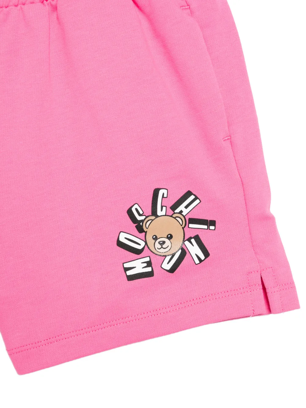 Шорты с графическим узором Moschino Kids, розовый — фото 3