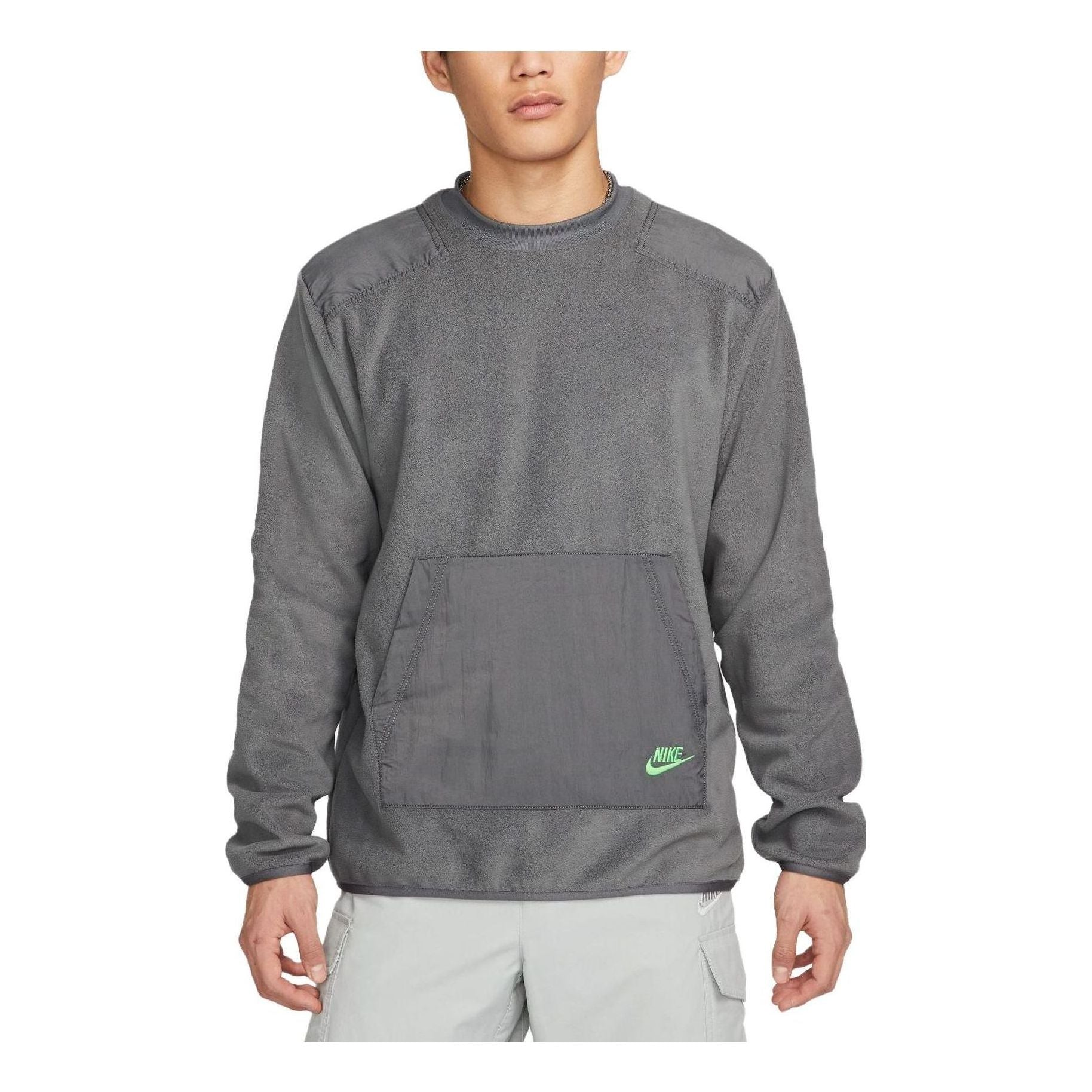 

Спортивная толстовка Nike Winter Fleece Crewneck Sweatshirt Asia Sizing 'Steel Grey' DD4855-068, серый