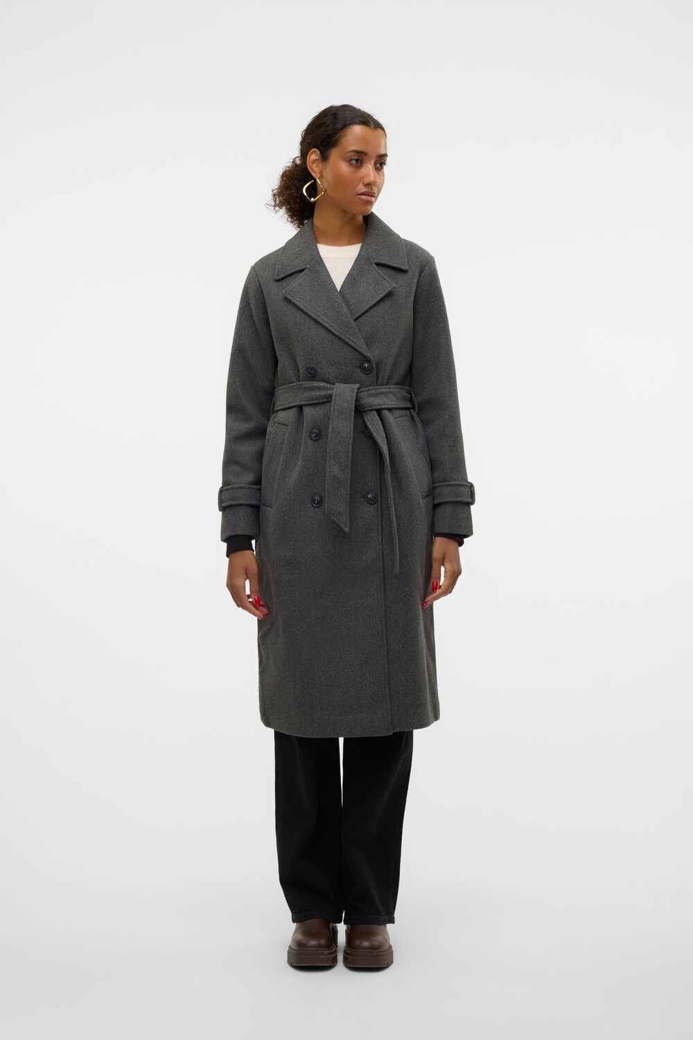 

Плащ с поясом Vero Moda, серый