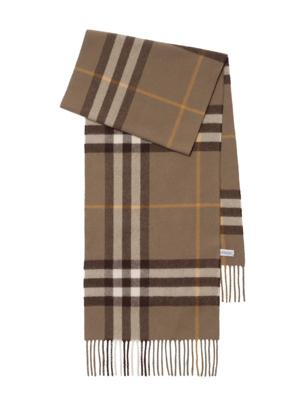 

Кашемировый шарф в клетку BURBERRY, коричневый