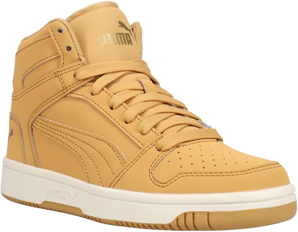 Кроссовки Puma Unisex-Child Rebound Layup Mid (для больших детей), бежевый — фото 2