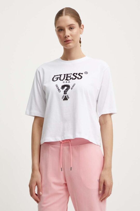 

Хлопковая футболка AURLIE Guess, белый