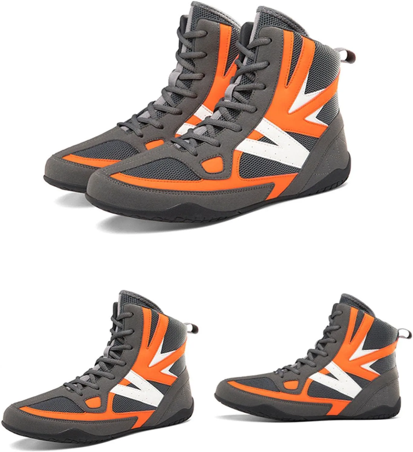 

Боксерские кроссовки TECDOTO High Top, борцовские кроссовки для мужчин, тренировочные кроссовки, подходящие для борьбы, бокса и тяжелой атлетики, оранжевые, размер 43 EU