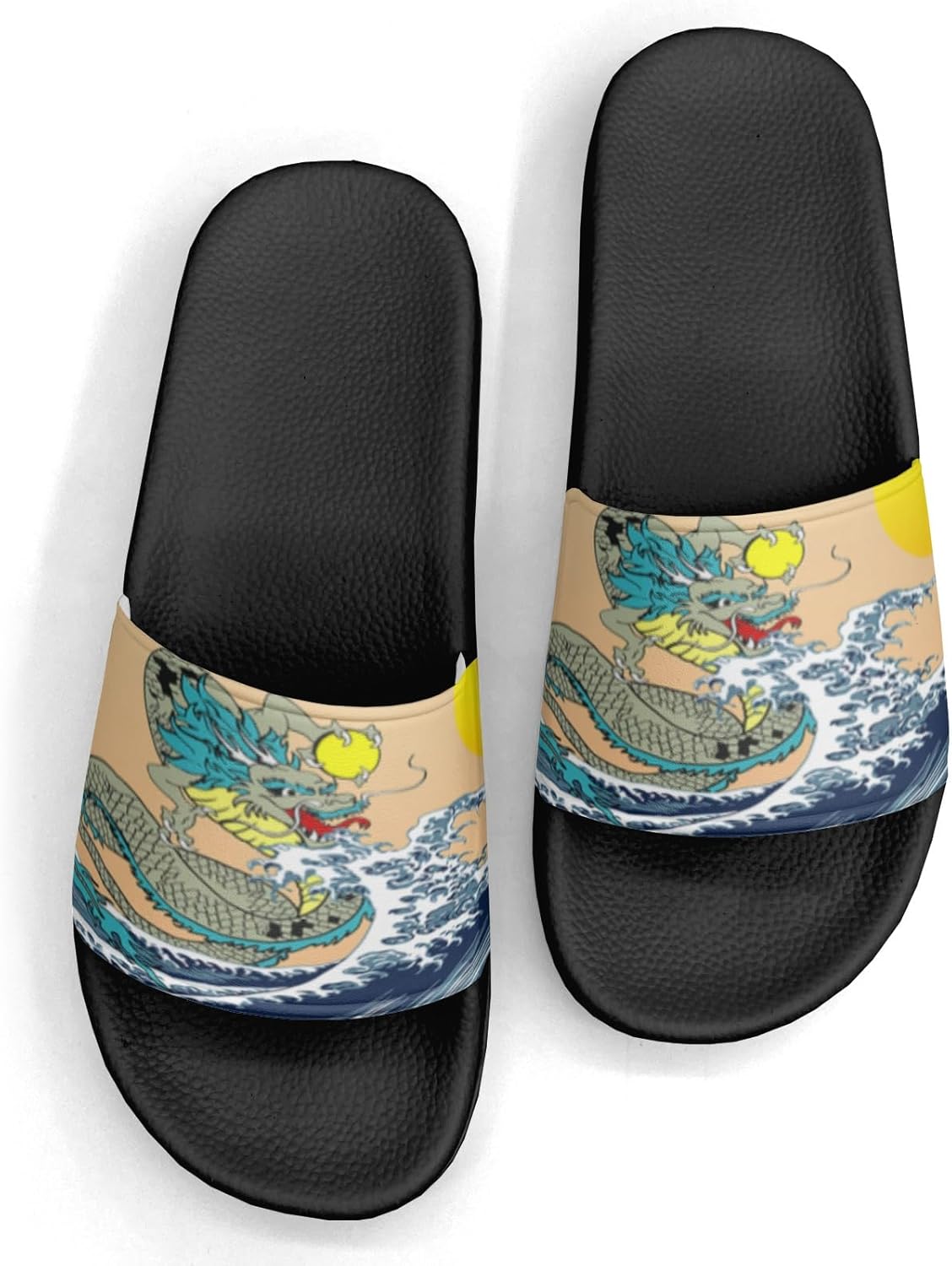 

Сандалии-шлепанцы Art Kiss Lover Design для женщин и мужчин, подарок, повседневные, спортивные, для бассейна, душа, дома и на улице Generic, Dragon Sun Custom