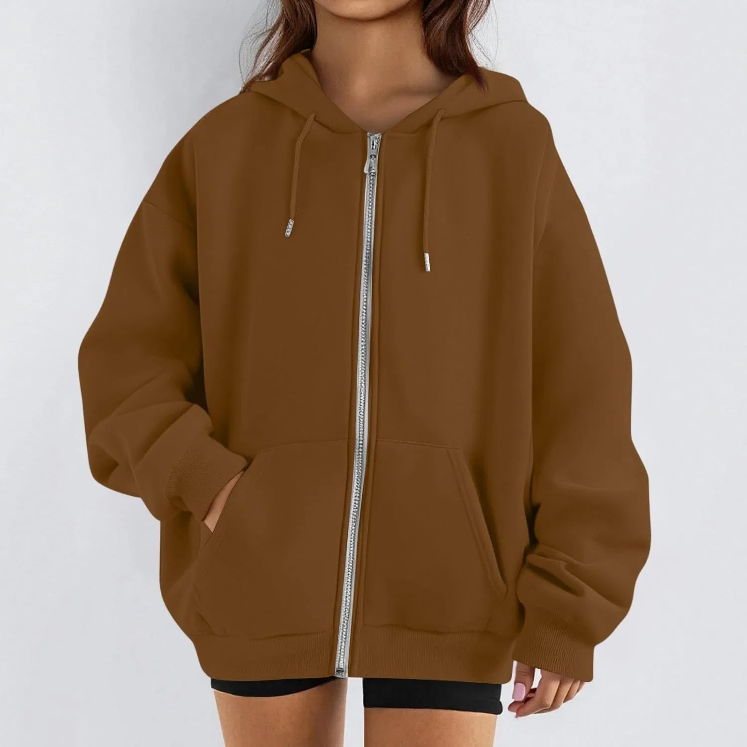 Женский спортивный костюм Sweatsuits, комплект из двух предметов: куртка на молнии, удобные спортивные штаны, флисовая толстовка с капюшоном и спортивные брюки в едином стиле — фото 4