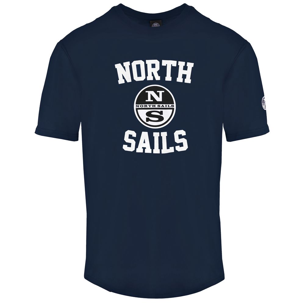 

Синяя хлопковая футболка с круглым вырезом и принтом спереди North Sails
