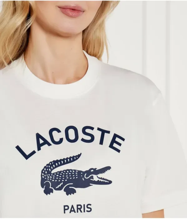 Футболка classic fit Lacoste, экрю — фото 4