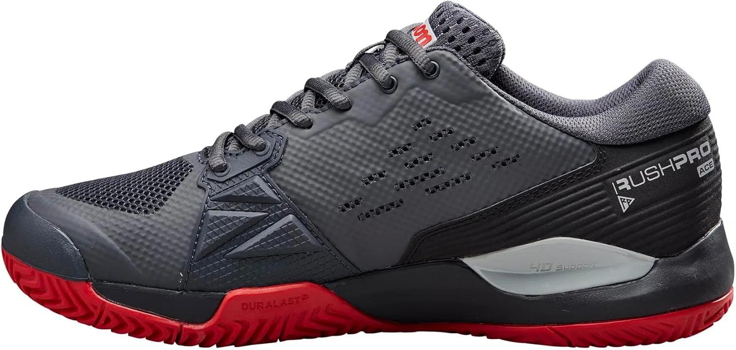 Мужские кроссовки для пиклбола WILSON Rush Pro Ace, Ebony/Black/Wilson Red — фото 4