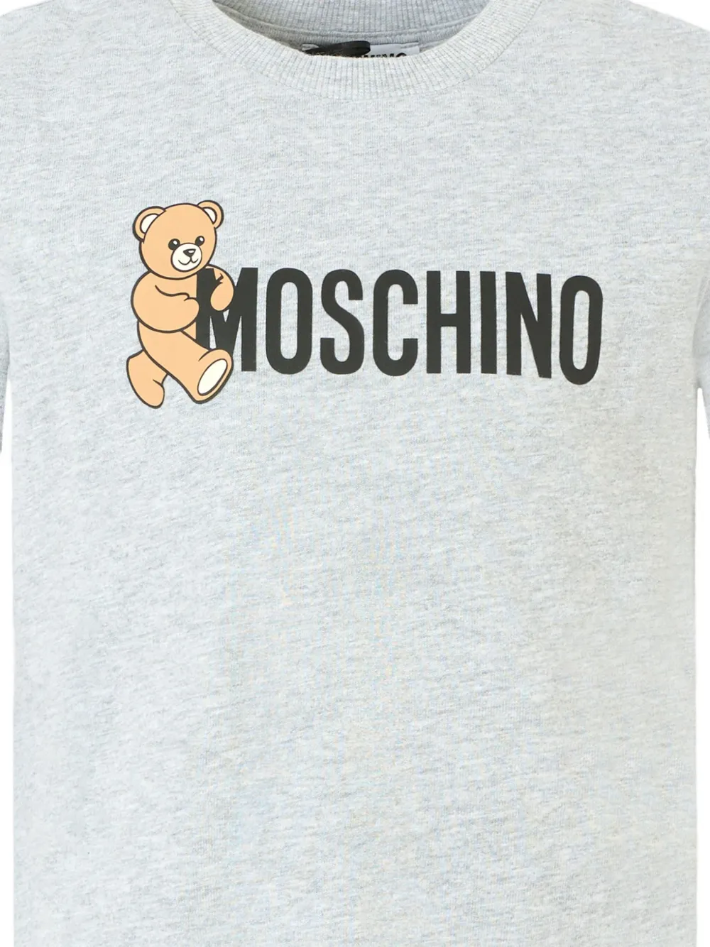 Футболка с короткими рукавами и принтом Тедди Moschino Kids, серый — фото 3