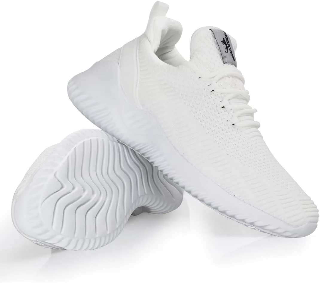 Кроссовки Flysocks для мужчин с легкой посадкой, нескользящие рабочие туфли, легкие дышащие сетчатые кроссовки для повседневной носки, тенниса, бега и ходьбы, белый — фото 3