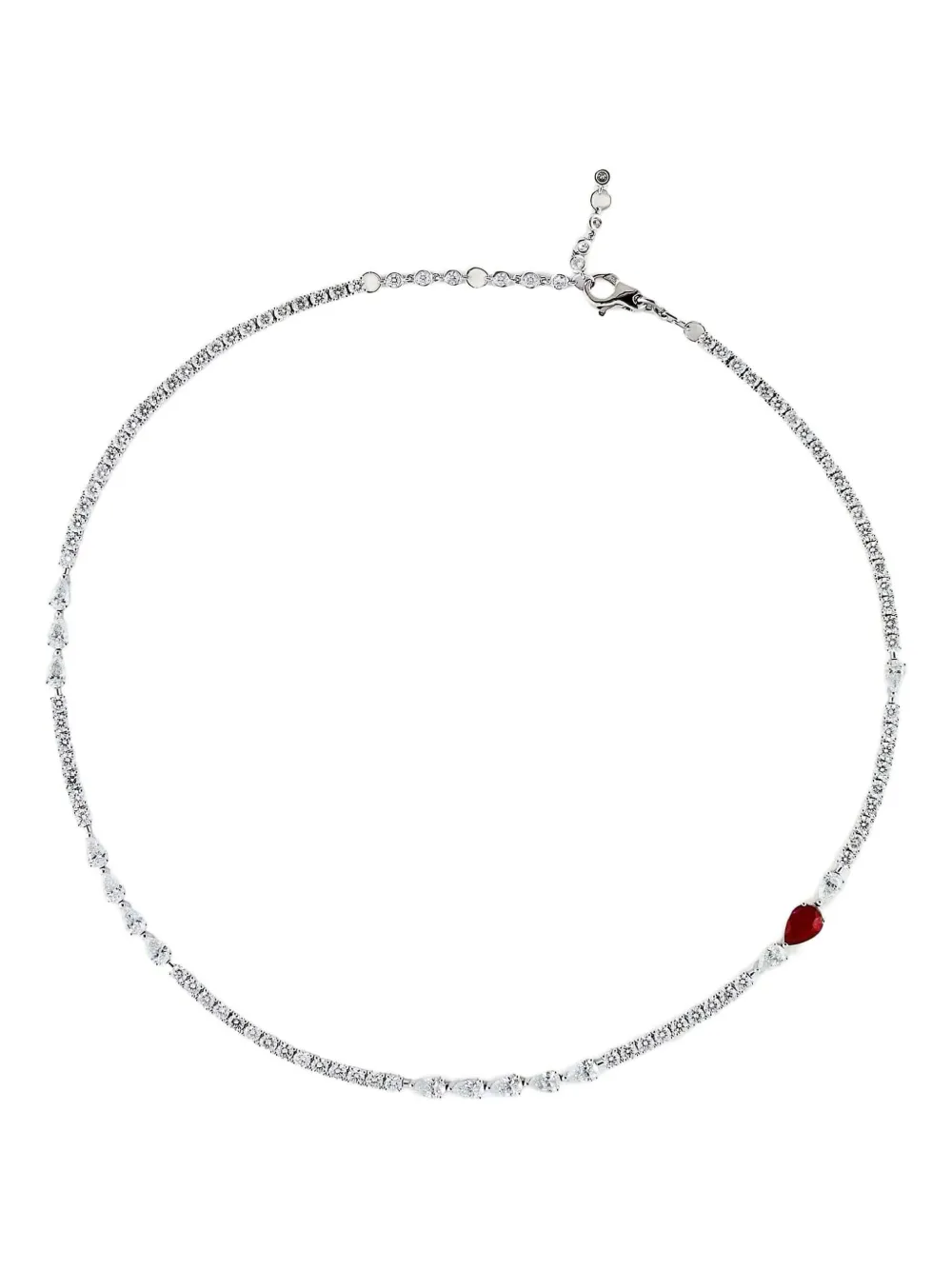 

Колье из белого золота с бриллиантами и рубином Jewels Aficionado, серебяный