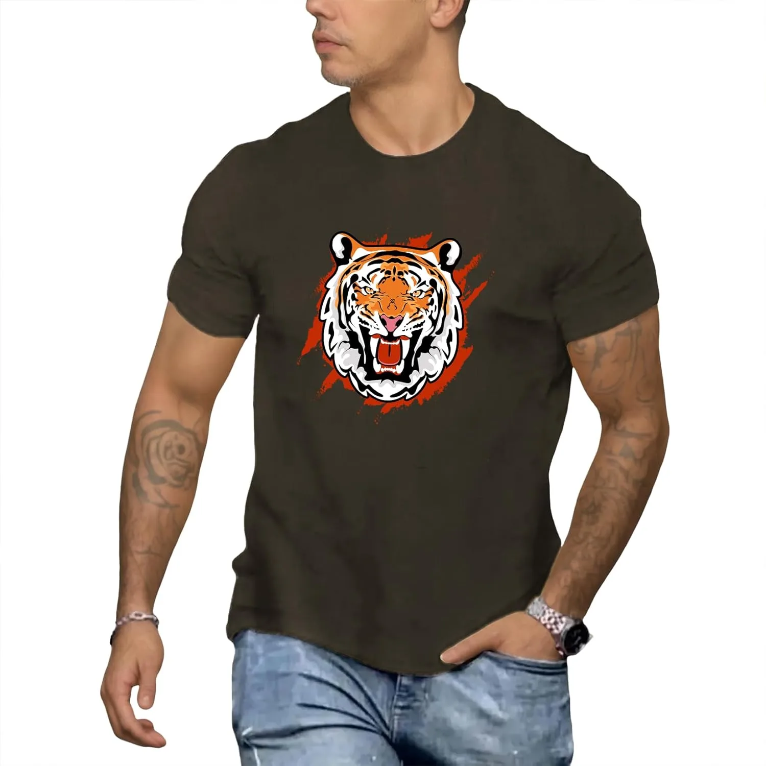 Мужская футболка с принтом Tiger
