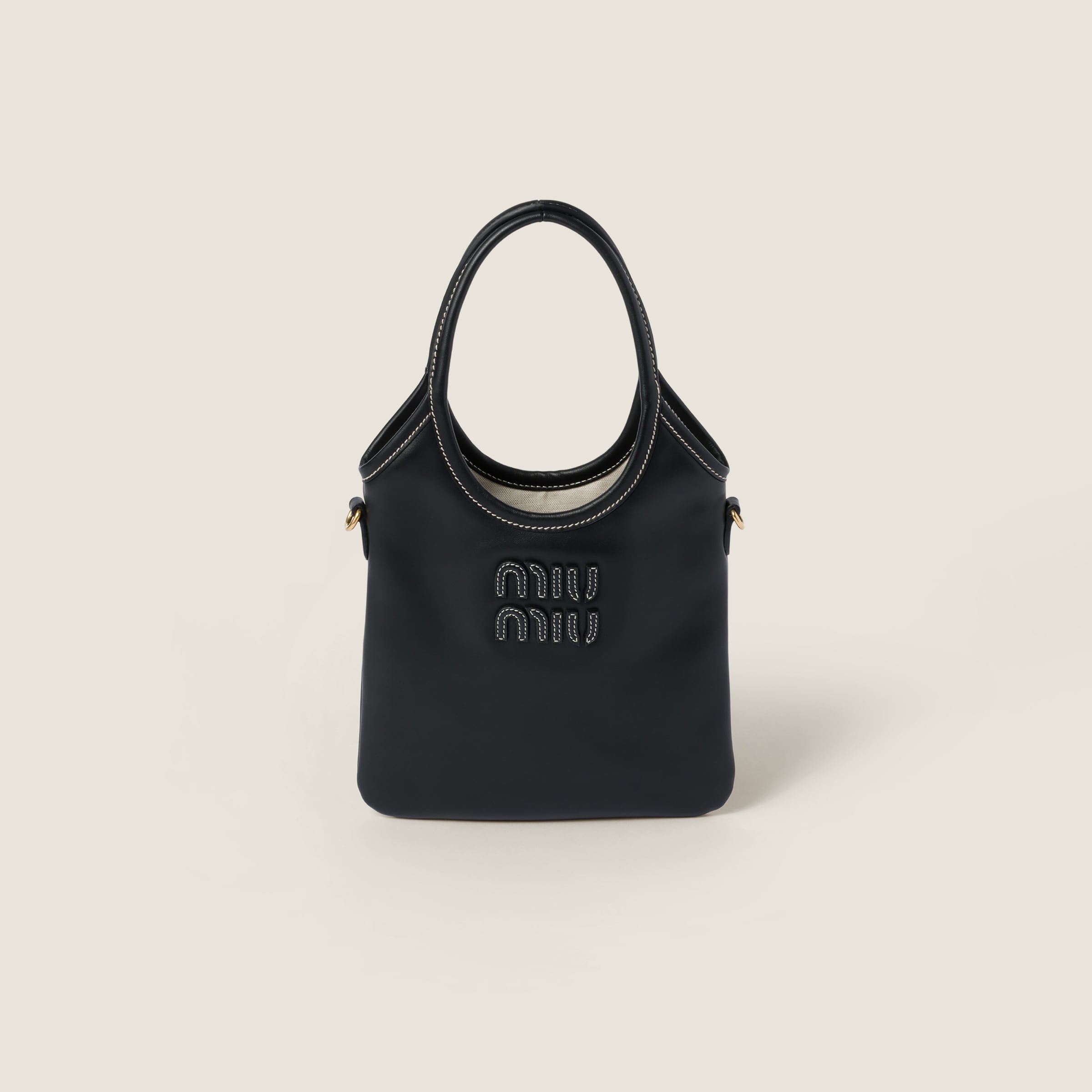 

Кожаная сумка IVY MIU MIU, черный