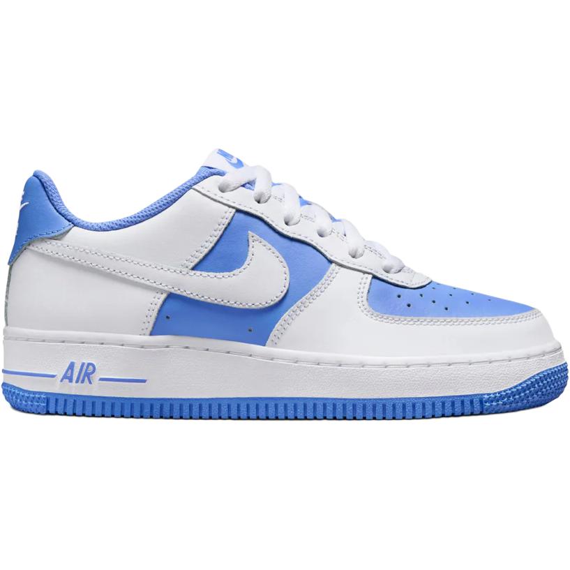Nike Кроссовки для скейтбординга Air Force 1 Anti Slip Wear Resistant Low Top детские бело-синие — фото 3