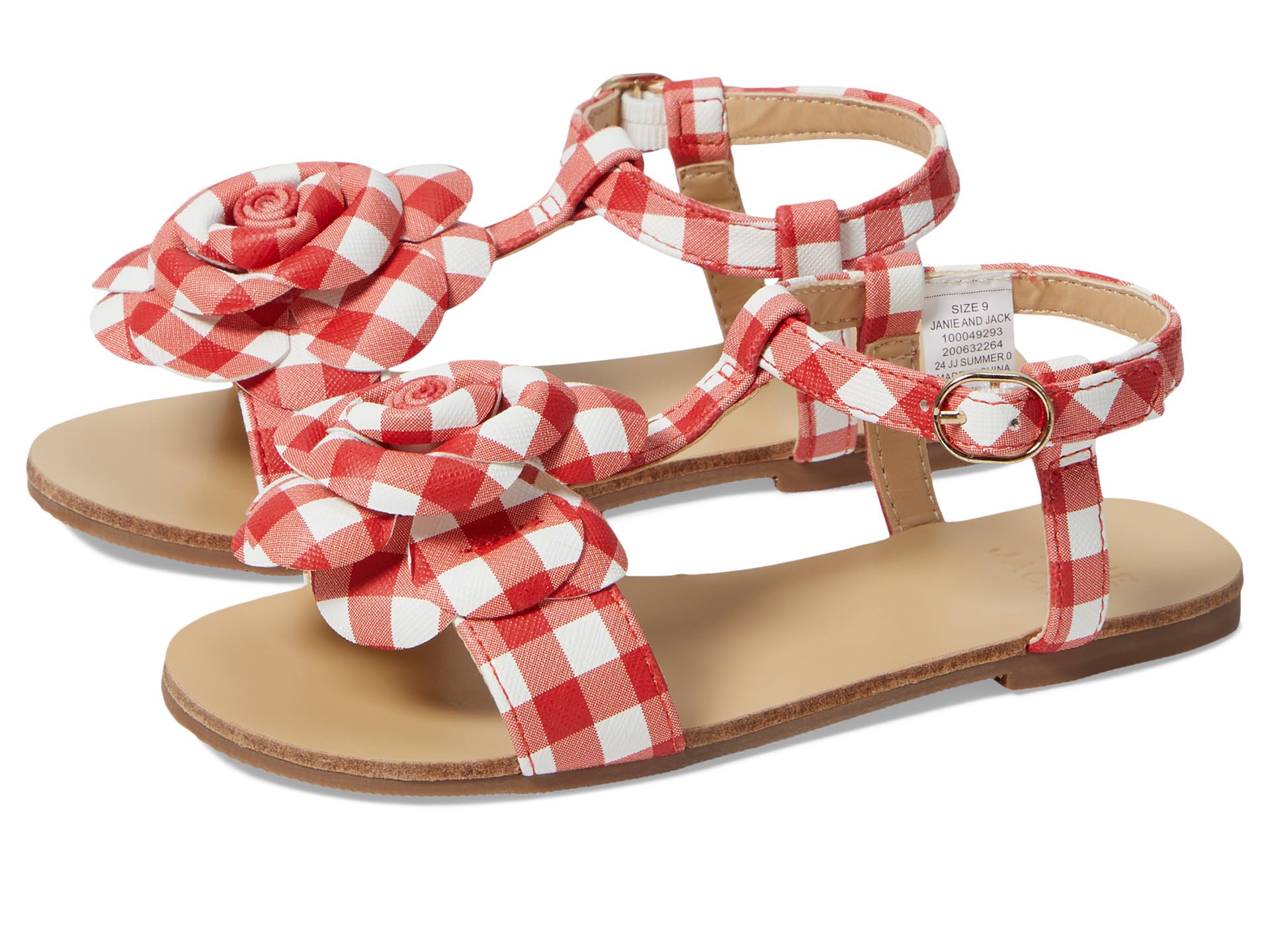 

Сандалии Janie and Jack Gingham Flower Sandal, цвет Multicolor 1