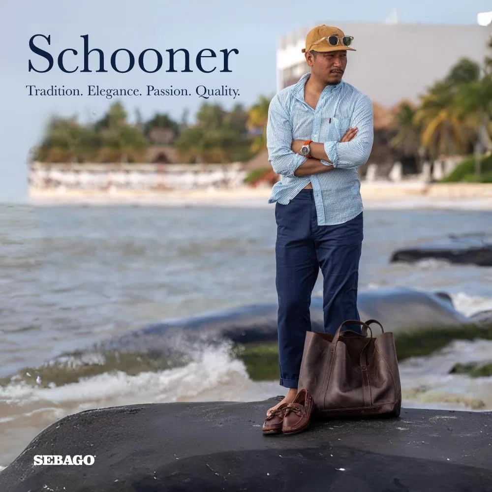 Туфли лоферы мужские Sebago Schooner, темно-коричневый — фото 2