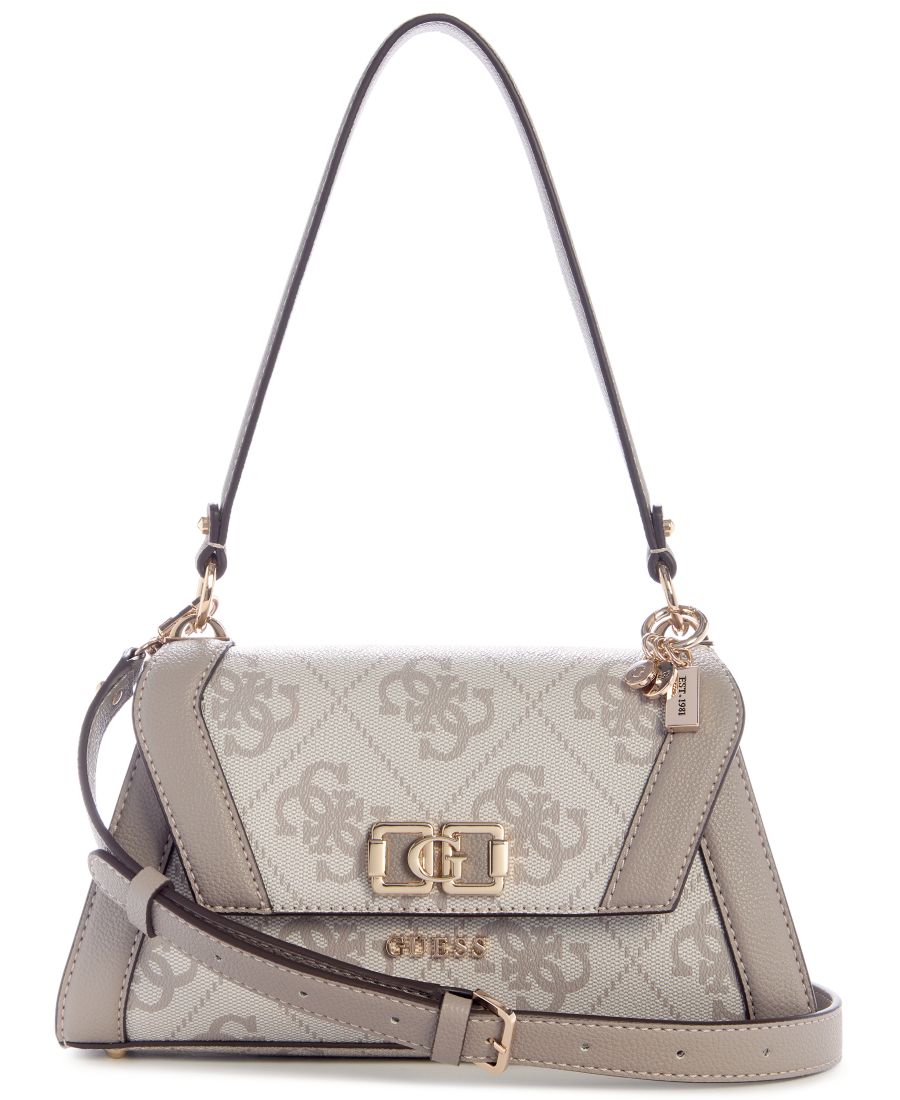 

Сумка через плечо Karnilla с логотипом и клапаном GUESS, Dark Taupe Logo
